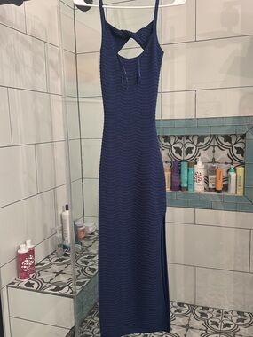 Navy Windsor Knit Maxi Dress